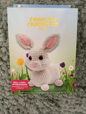 Needles White and Pink Crochet Bunny Complete Kit